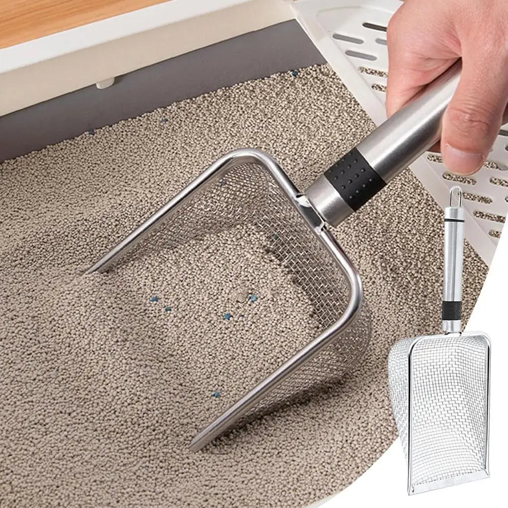 Steel Cat Sand Shovel Fine Pores Pet Poop Shovel For Rabbits Dogs Toilet Cleaning Tools Pets Supplies Q8O7