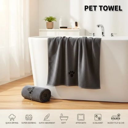 50*100 Super Absorbent Dog Bathrobe Cat Accessories Pet Bath Towel Cat blanket Dog Products Quick Dry Soft Microfiber Pet Towel
