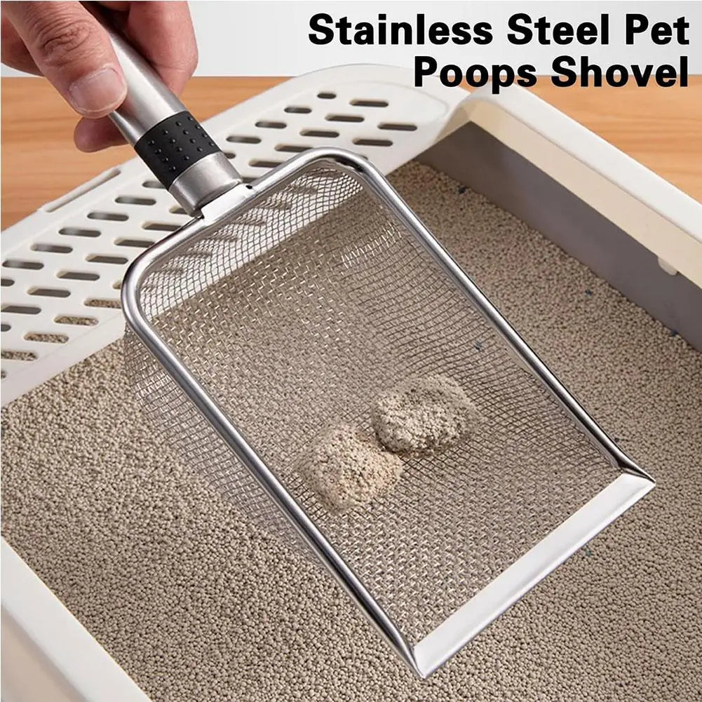 Steel Cat Sand Shovel Fine Pores Pet Poop Shovel For Rabbits Dogs Toilet Cleaning Tools Pets Supplies Q8O7