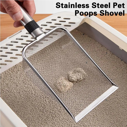 Steel Cat Sand Shovel Fine Pores Pet Poop Shovel For Rabbits Dogs Toilet Cleaning Tools Pets Supplies Q8O7