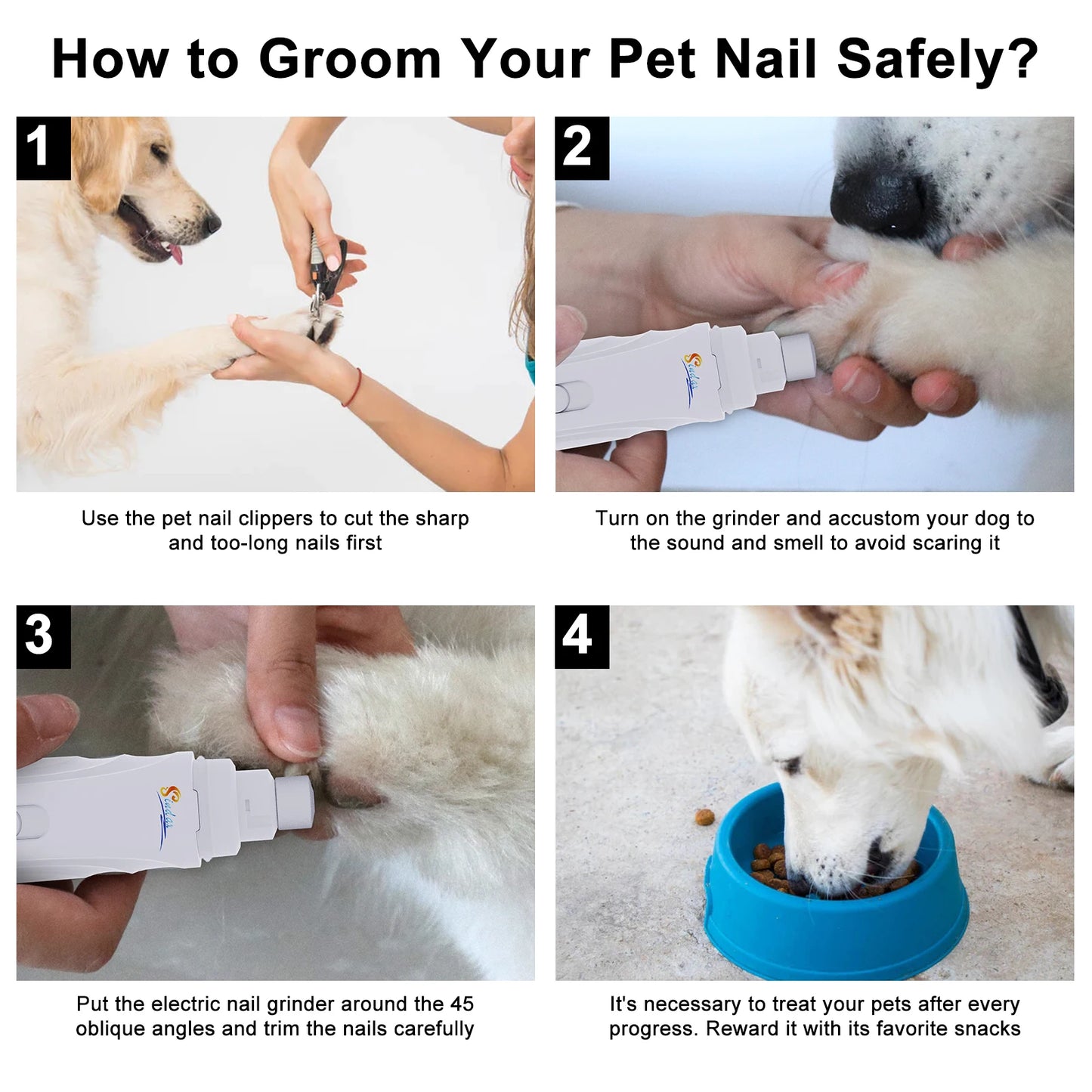 Dog Nail Grinder USB Rechargeable Electric Pet Claw Grinder & Trimmer Painless Lime For Dog Pets Nail File гриндер для собак