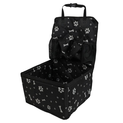 Pet Dog Car Seat with Storage Pockets Universal Pet Seat Cover for Small Medium Dogs Non-Slip Portable Travel Mat & Safety Bag