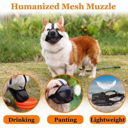 Dog Muzzle Mesh Large Dog Breathable Grid Prevent Random Eating Stop Barking Golden Retriever Dog Mouth Cage Pet Mask