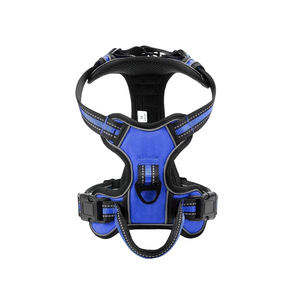 Adjustable Nylon Dog Harness Vest Reflective Soft Breathable No Pull Dog Harness Pet Harness Leash For Small Medium Large Dogs