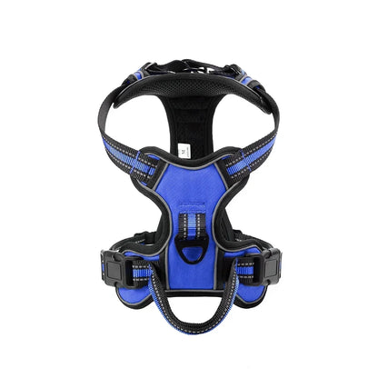 Adjustable Nylon Dog Harness Vest Reflective Soft Breathable No Pull Dog Harness Pet Harness Leash For Small Medium Large Dogs