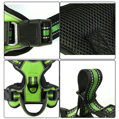 Adjustable Nylon Dog Harness Vest Reflective Soft Breathable No Pull Dog Harness Pet Harness Leash For Small Medium Large Dogs