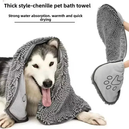 1pc Super Absorbent Pet Bath Towel Quick-drying Cat Towels Convenient Soft Bath Robe Dry Pet Cleaning Washcloth Dog Accessories